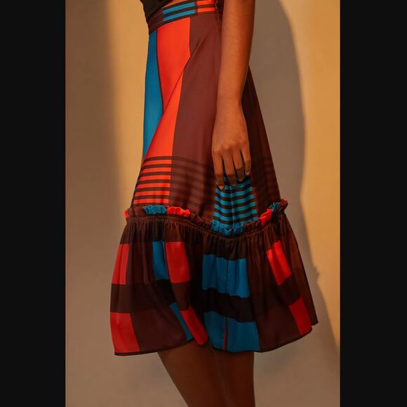 Eva Franco Flounced Midi Skirt - New - Size 12 - Picture 1 of 5